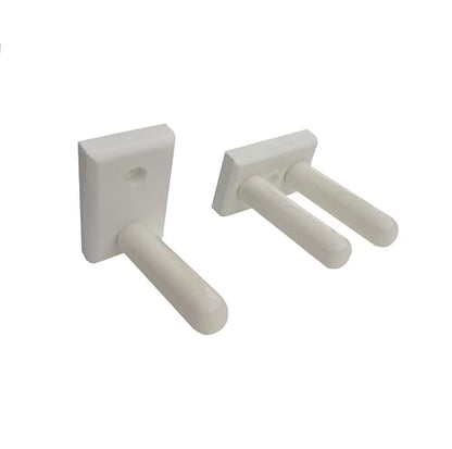 Matching Set of two Billiard Pool Rack Holders and a Billiard Pool Bridge Stick Holder (Made in the USA) (White) - color: White