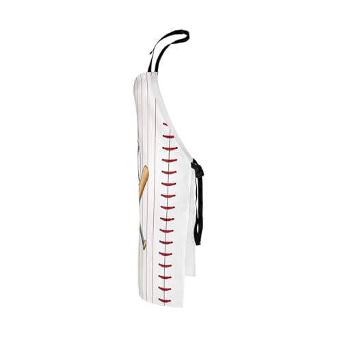 Manfei Baseball Kids Kitchen Apron - color: Red White