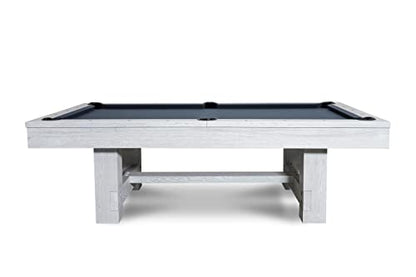 Empire USA - Dakota Slate Pool Table W/Premium Billiards Accessories (8FT, Whitewash)