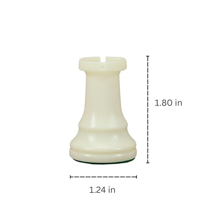 WE Games Replacement Staunton Chess Pieces - Light Rook, Plastic with Felt Bottom, Classic Design - color: White Rook