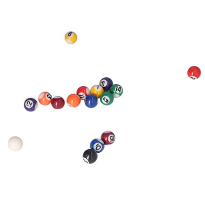 Mini Billiard Ball, 25mm Complete 16 Balls Set Ball, Resin Pool Style Table Accessories Prevents Off Tracking for Tables