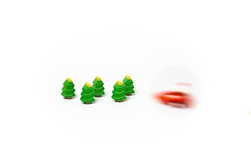 Jack Rabbit Creations Santa Bowling Game 6 Piece Wooden Playset- Includes Christmas Tree Shaped Pins and Pull-Back Sled Car- Develops Hand Eye Coordination & Motor Skills- Kids 3+