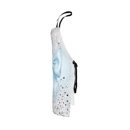 Manfei Blue Bowknot Kids Kitchen Apron - color: Black Blue
