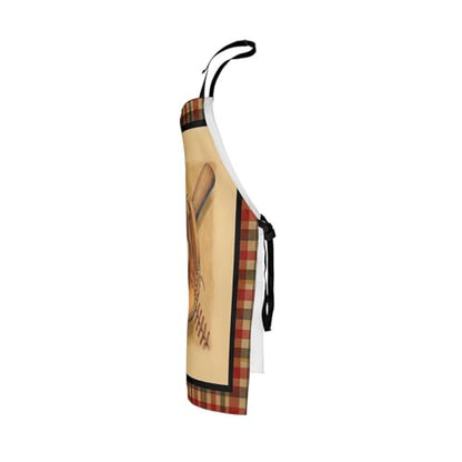 Castle Fairy Cartoon Baseball Kitchen Apron,Bow Knots Waterproof Apron - color: Khaki Red
