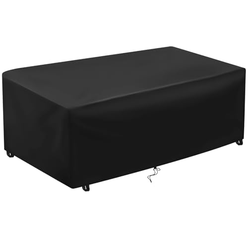 8 ft Pool Table Cover, Outdoor Waterproof Billiard Table Protector, Dust-proof Cover with Elastic Cord & Sticking Fastener Strap for Pool Tables, 98.4" Lx59.1" Wx35.4" H