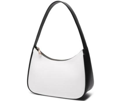 CYHTWSDJ Shoulder Bags for Women, Cute Hobo Tote Handbag Mini Clutch Purse with Zipper Closure - color: Black& White