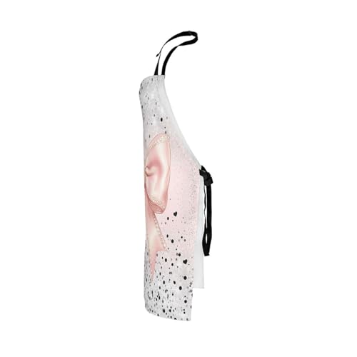 Manfei Blue Bowknot Kids Kitchen Apron - color: Black Pink