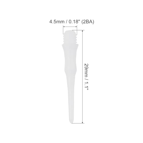 PATIKIL Plastic Dart Tip 2BA Thread, Soft Dart Tip Replacement Dart Accessories - color: White