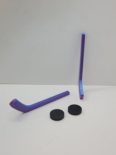 Mini Tabletop Hockey Game with Stick and Puck for Desktop Play Fun Toy for Kids and Adults (2 Fusion Sticks + 2 Black Pucks) - color: 2 Fusion Sticks + 2 Black Pucks