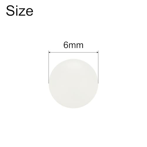 uxcell 100Pcs Nylon Bearing Balls 6mm Polishing Solid Ball, G2 Precision, White - size: 6mm