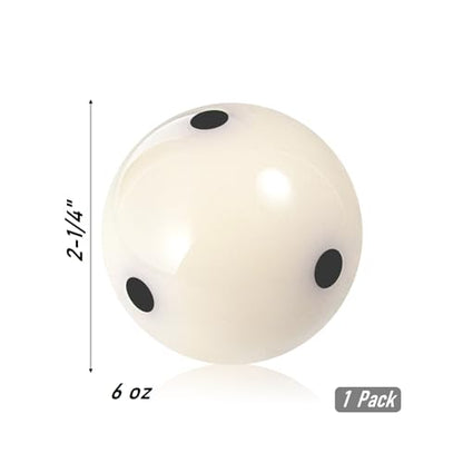Pro-Cup Pool Cue Ball 2 1/4" 6 Black Dots AAA-Grade Regulation Size Pool Billiard Training Cue Ball(1 Pack)
