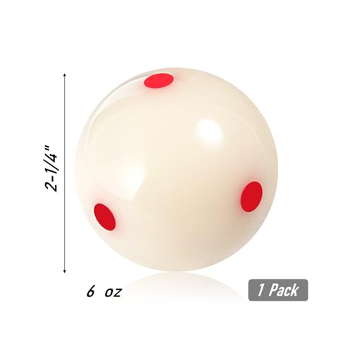 Pro-Cup Pool Cue Ball 2 1/4" 6 Red Dots AAA-Grade Regulation Size Billiard Training Cue Ball (1 Pack)