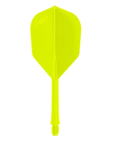 L-style BarFlight One-Piece Dart Flight and Shaft – L3 Shape – 26mm – Set of 3 - color: Neon Yellow