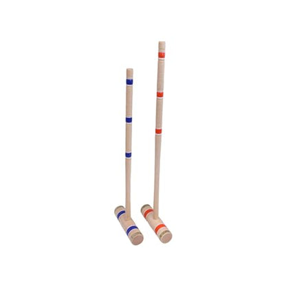 Deluxe Croquet Game Set - 6 Player - with Wooden Stand (Three 28" Handles/Three 32" Handles)