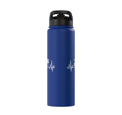 Disc Golf Frisbee Midrange Heartbeat Set Gift Putter Stainless Steel Insulated Water Bottle - color: Royal Blue