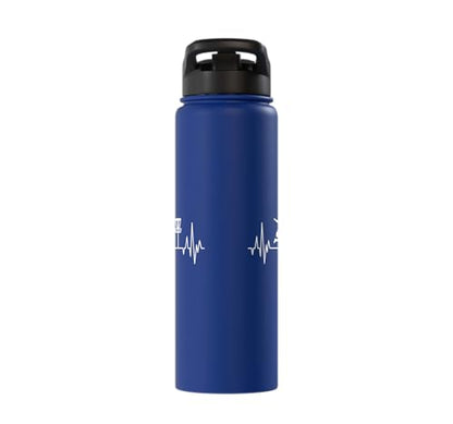 Disc Golf Frisbee Midrange Heartbeat Set Gift Putter Stainless Steel Insulated Water Bottle - color: Royal Blue