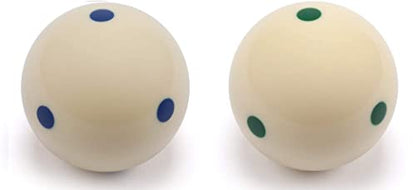 Champion 2-1/4" Billiard Practice Training Pool Cue Ball - color: 6 Green Dot +6 Blue Dot