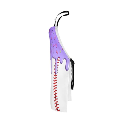 Castle Fairy Ice Cream Drip Baseball Kids Kitchen Apron - color: Purple