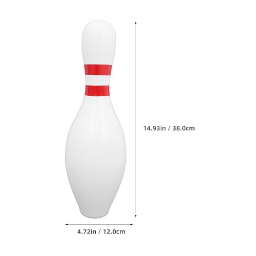 15 Inch Bowling Pin Piggy Bank for Kids, Large White Plastic Money Saving Jar, Unbreakable Coin Holder for Sports Theme Room Decor & Birthday Souvenir