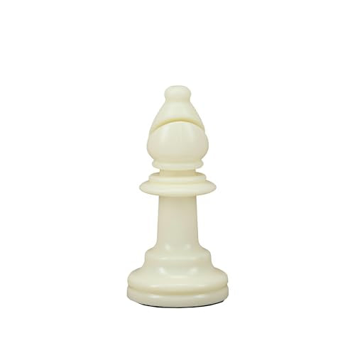 WE Games Replacement Staunton Chess Piece - Light Bishop for Tournament Chess Set, Plastic Chess Piece with Felt Bottom, Classic Design, Replacement Chess Pieces for Chess Set - color: White Bishop