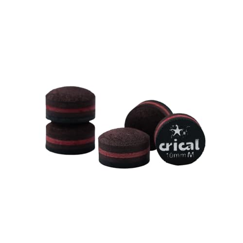 CRICAL Pool Cue Tips 5 Layer Pool Stick Tips (Hardness Soft/Medium/Hard) Billiard Cue Tips (Size 11mm 11.5mm 12mm 13mm) Billiards Accessories - 5 Pieces - color: M, size: 10mm
