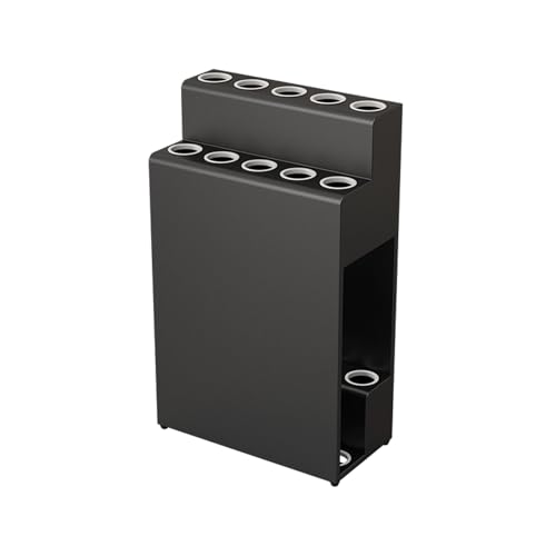Adjustable Free Standing Pool Cue Rack - Metal Floor Stand Holds 10 Pool Sticks - Ideal for Billiard Room, Club, Bar - Durable with Foot Pads (Black)