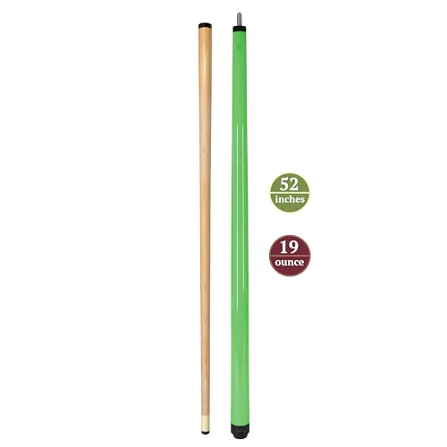 ASKA Short Kids Cue LCS, Canadian Hard Rock Maple Billiard Pool Cue Stick - color: 52-Inches, Green (SWP52G)