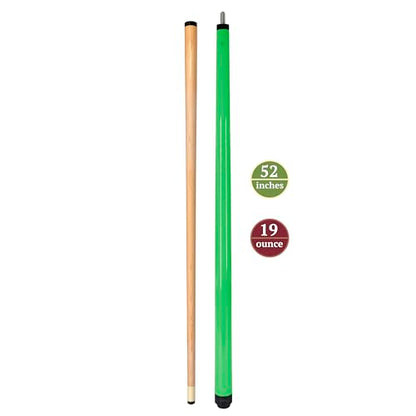 ASKA Short Kids Cue LCS, Canadian Hard Rock Maple Billiard Pool Cue Stick - color: 52-Inches, Green (SWP52G)