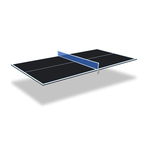 Foldable Ping Pong Table Top for Billiard Table, 6FT/7FT/8FT/9FT Table Tennis Table Topper for Pool Table, Indoor Outdoor Portable Table Tennis Conversion Top w/Net & Foam Padding - color: Black, size: 6x3FT