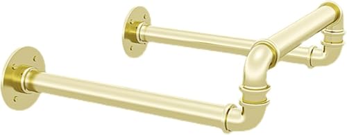 Industrial Pipe Wall Mounted Storage Rack, Home Nursery Basketball Rack on The Wall Wall-Mounted Finishing Shelves, Yoga Mat Storage Rack Gym Soccer Rack, 1 Pack - color: Gold
