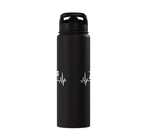 Disc Golf Frisbee Midrange Heartbeat Set Gift Putter Stainless Steel Insulated Water Bottle - color: Black