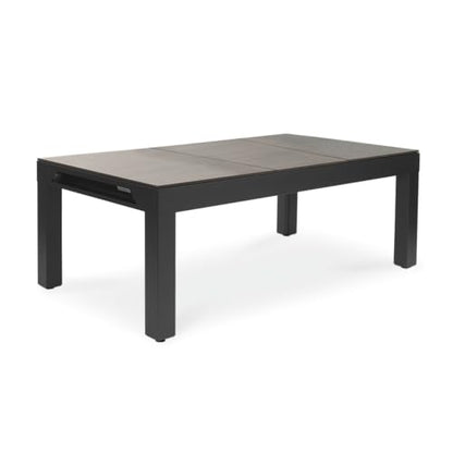 CORNILLEAU Classic Outdoor Billiard Table (Black) - 7ft Convertible Pool Table to Dining Table - Weatherproof & Durable - Includes Accessories - Made in France - style: Wood Decor