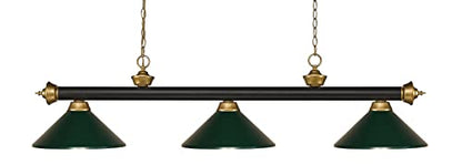 Z-Lite 200-3BRZ+SG-MDG 3 Billiard Light, Bronze & Satin Gold - color: Bronze & Satin Gold