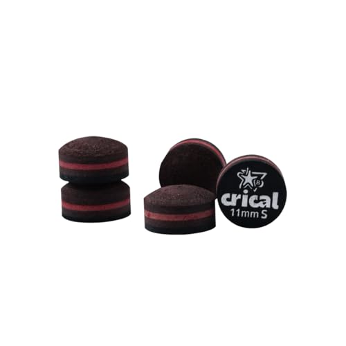 CRICAL Pool Cue Tips 5 Layer Pool Stick Tips (Hardness Soft/Medium/Hard) Billiard Cue Tips (Size 11mm 11.5mm 12mm 13mm) Billiards Accessories - 5 Pieces - color: S, size: 11mm
