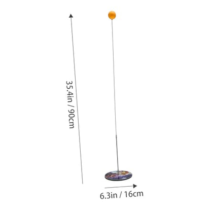 BESPORTBLE Elastic Shaft Table Tennis Trainer for Home Indoor Outdoor Use Stainless Steel Base with Pong Balls Portable Pong Practice Device for Family Training