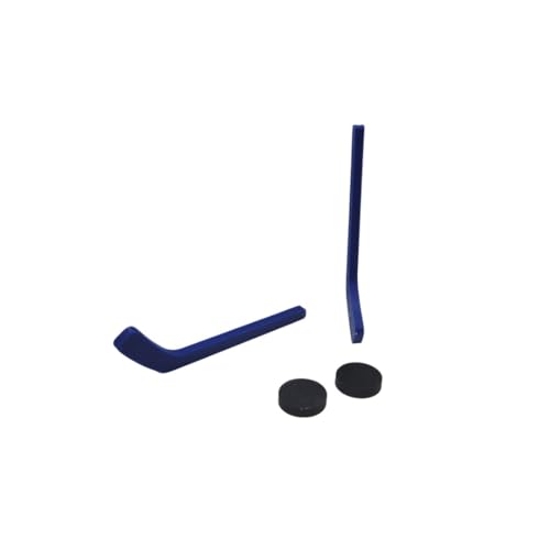 Mini Tabletop Hockey Game with Stick and Puck for Desktop Play Fun Toy for Kids and Adults (2 Blue Sticks + 2 Black Pucks) - color: 2 Blue Sticks + 2 Black Pucks