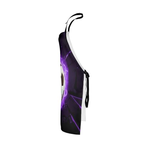 Manfei Volleyball Kids Kitchen Apron - color: Black Purple
