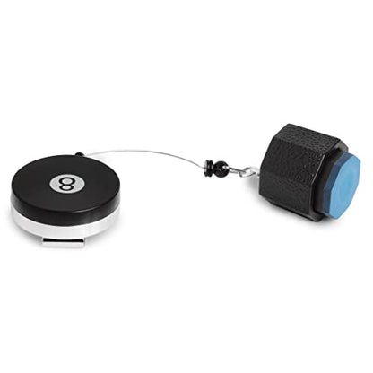 OKKO Retractable Octagon 8-Ball Chalker Billiard Pool Cue Chalk Holder with Belt Clip Black + 1 tube/5pcs of Predator Chalk