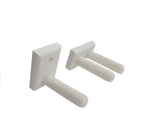 Matching Set of two Billiard Pool Rack Holders and a Billiard Pool Bridge Stick Holder (Made in the USA) (White) - color: White