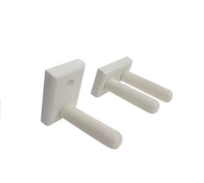 Matching Set of two Billiard Pool Rack Holders and a Billiard Pool Bridge Stick Holder (Made in the USA) (White) - color: White