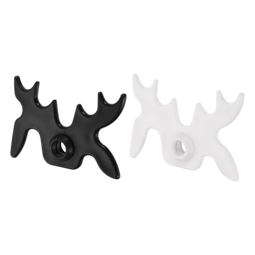 Billiard Bridge Head, Pool Cue Stick Bridge Slip-on Plastic Cue Rests Multifunction Billiard Accessories 2Pcs & White/Black -Fitting for(Pool Table/Home/Club/Party/Practice/Match)