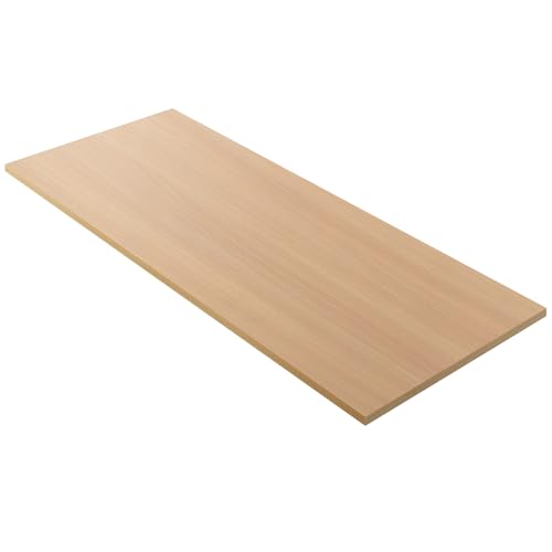 Kaboon Universal Tabletop 55"x20", Solid One-Piece Melamine Table Top, Double Desk L-Desk DIY, Home and Office, Light Walnut - color: Light Walnut, size: 55x20