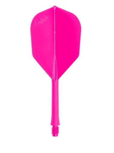 L-style BarFlight One-Piece Dart Flight and Shaft – L3 Shape – 26mm – Set of 3 - color: Neon Pink