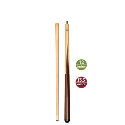 ASKA Short Pool Cue Stick, Wrapless Sneaky Pete Maple Billiard Cue, 13mm Tip, 5/16x18 Joint, Multiple Sizes for Tight Spaces & Difficult Shots - size: 42"
