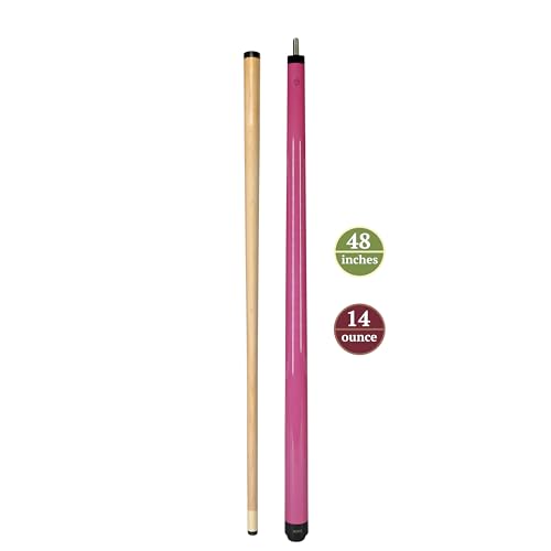 ASKA Short Kids Cue LCS, Canadian Hard Rock Maple Billiard Pool Cue Stick - color: 48-Inches, Pink (SWP48P)