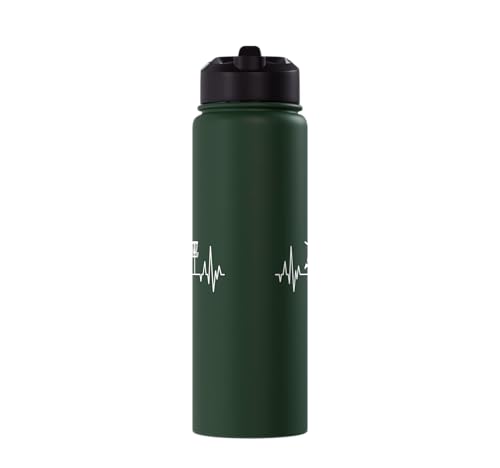 Disc Golf Frisbee Midrange Heartbeat Set Gift Putter Stainless Steel Insulated Water Bottle - color: Dark Green