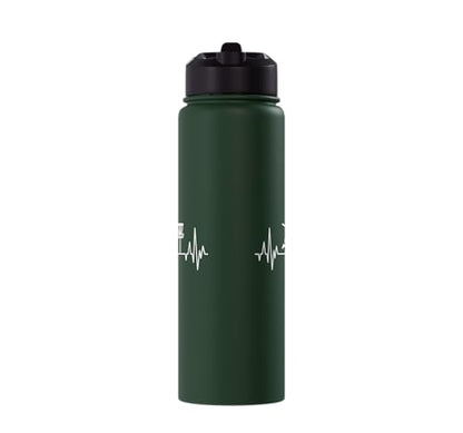 Disc Golf Frisbee Midrange Heartbeat Set Gift Putter Stainless Steel Insulated Water Bottle - color: Dark Green