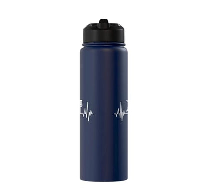 Disc Golf Frisbee Midrange Heartbeat Set Gift Putter Stainless Steel Insulated Water Bottle - color: Navy Blue