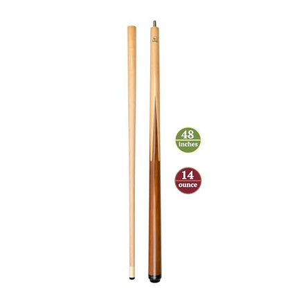 ASKA Short Pool Cue Stick, Wrapless Sneaky Pete Maple Billiard Cue, 13mm Tip, 5/16x18 Joint, Multiple Sizes for Tight Spaces & Difficult Shots - size: 48"