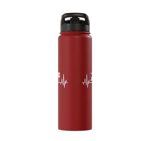 Disc Golf Frisbee Midrange Heartbeat Set Gift Putter Stainless Steel Insulated Water Bottle - color: Red